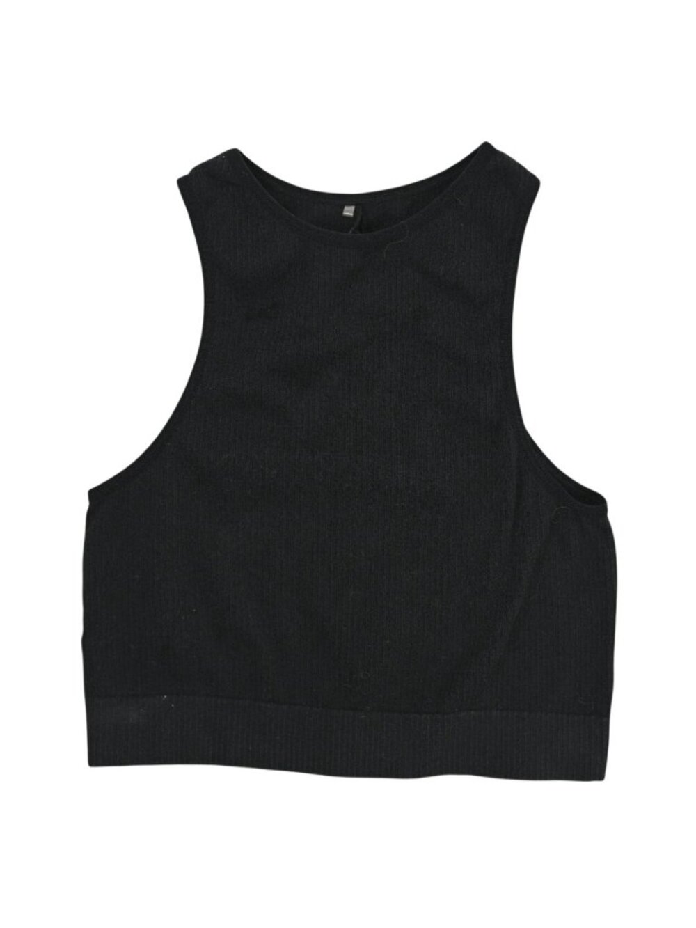 Dynamite Cropped Ribbed Tank Top in Black